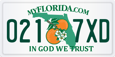 FL license plate 0217XD