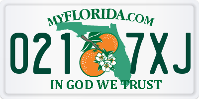 FL license plate 0217XJ