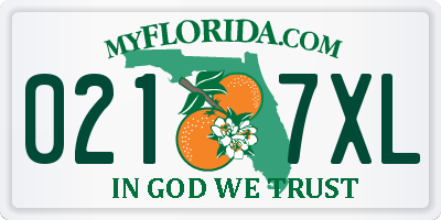 FL license plate 0217XL