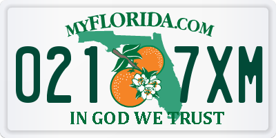 FL license plate 0217XM