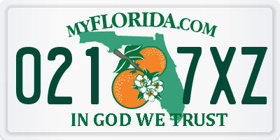 FL license plate 0217XZ