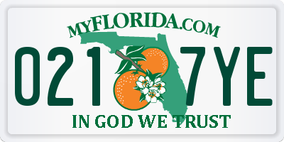 FL license plate 0217YE