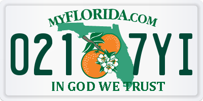 FL license plate 0217YI