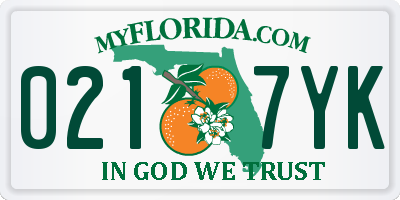 FL license plate 0217YK