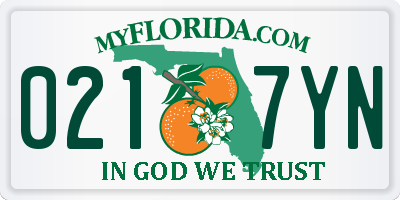 FL license plate 0217YN