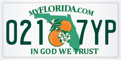 FL license plate 0217YP