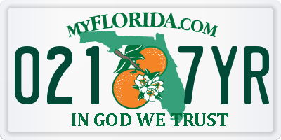 FL license plate 0217YR