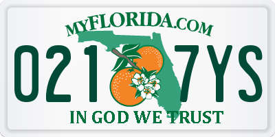 FL license plate 0217YS