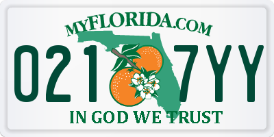 FL license plate 0217YY