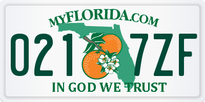 FL license plate 0217ZF