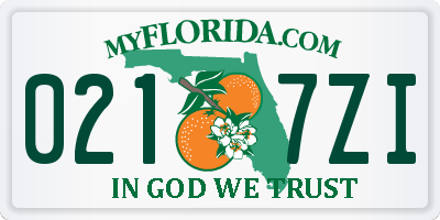 FL license plate 0217ZI