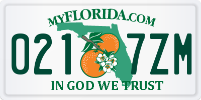 FL license plate 0217ZM