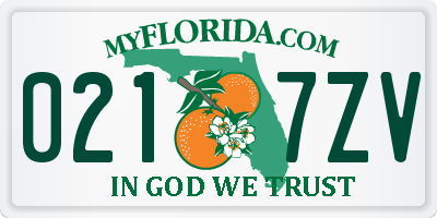 FL license plate 0217ZV