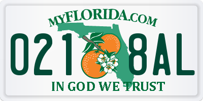 FL license plate 0218AL
