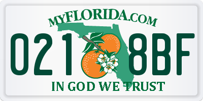 FL license plate 0218BF