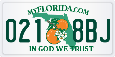 FL license plate 0218BJ