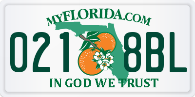 FL license plate 0218BL