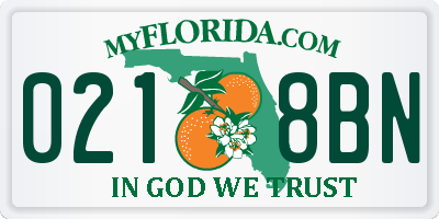 FL license plate 0218BN