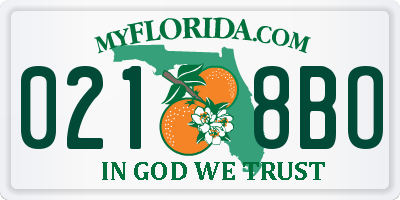 FL license plate 0218BO