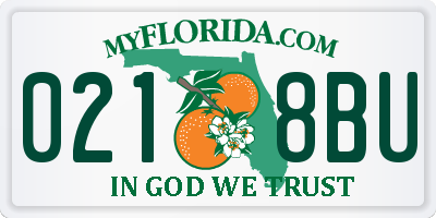 FL license plate 0218BU
