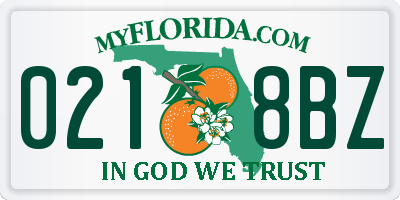 FL license plate 0218BZ