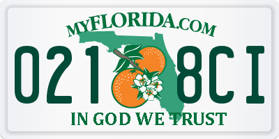 FL license plate 0218CI