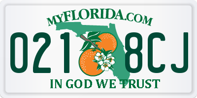 FL license plate 0218CJ