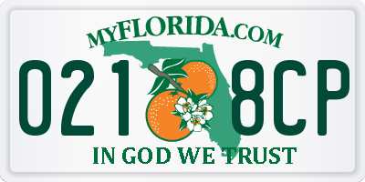 FL license plate 0218CP