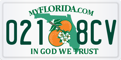 FL license plate 0218CV