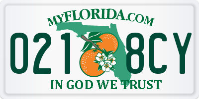FL license plate 0218CY