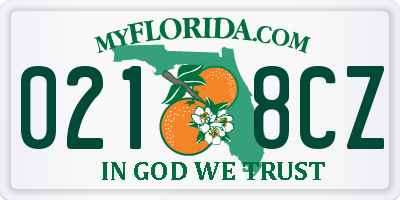 FL license plate 0218CZ