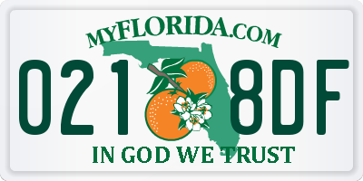 FL license plate 0218DF