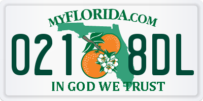 FL license plate 0218DL