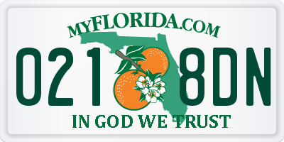 FL license plate 0218DN