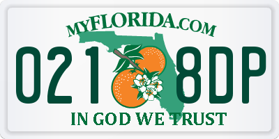 FL license plate 0218DP