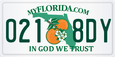 FL license plate 0218DY