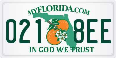 FL license plate 0218EE
