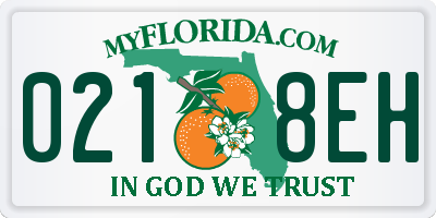 FL license plate 0218EH
