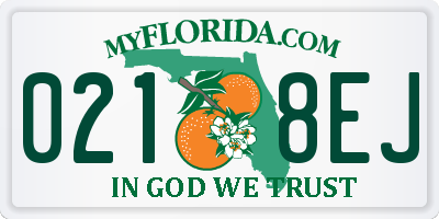 FL license plate 0218EJ