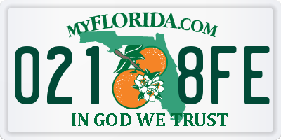 FL license plate 0218FE