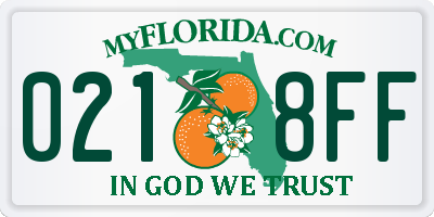 FL license plate 0218FF
