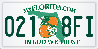 FL license plate 0218FI
