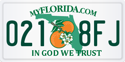 FL license plate 0218FJ