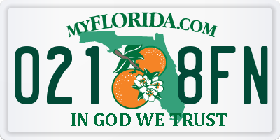 FL license plate 0218FN