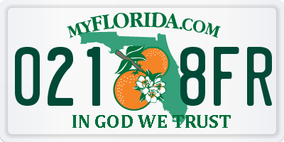 FL license plate 0218FR
