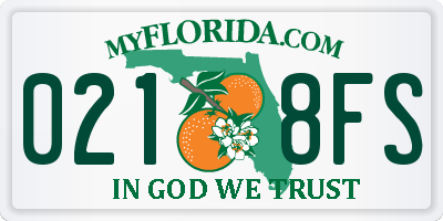 FL license plate 0218FS