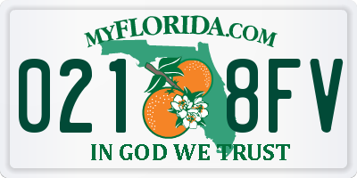 FL license plate 0218FV
