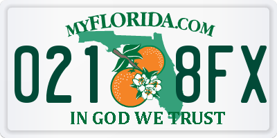 FL license plate 0218FX