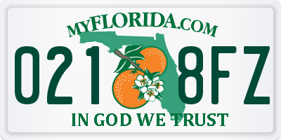 FL license plate 0218FZ