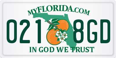 FL license plate 0218GD